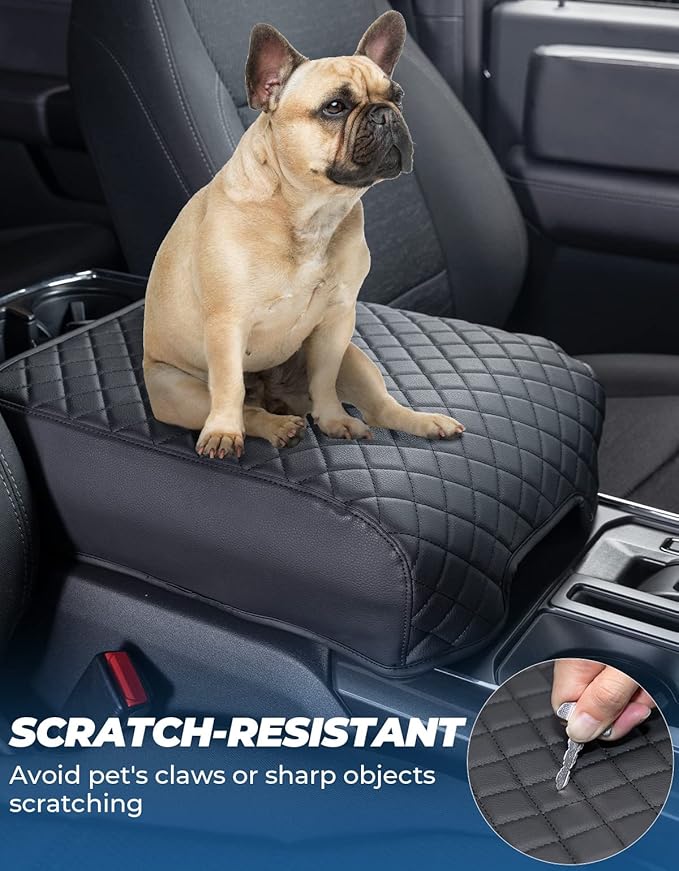 ISSYAUTO Center Console Cover Compatible with 2021 2022 2023 2024 2025 Ford F150 Armrest Cover Leather Arm Rest Cover Middle Console Cover Armrest Box Protective Cover