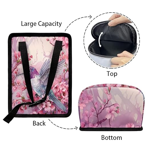 Mini Car Trash Bag Bin Hanging,Hummingbird Vehicle Garbage Bin with Lid,Durable Foldable Car Trash Can Waste Bag for Front Back Seats/Console