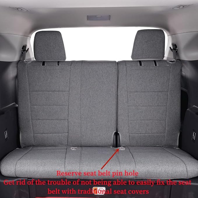 coverdream Grand Highlander Seat Covers Full Set for 2024 2025 2026 Toyota Grand Highlander SUV Seat Cushion,2nd Row w/Captain Seats,Fully Covered,UV Resistant Polyester Car Seat Protector(Grey)
