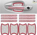 10PCS Bling Car Door Handle Anti-Scratch Sticker, Bling Car Door Handle Sticker, Universal Car Doors Handles Protective Cover, Shiny Rhinestone Auto Decor Accessories for Women (White&Red)
