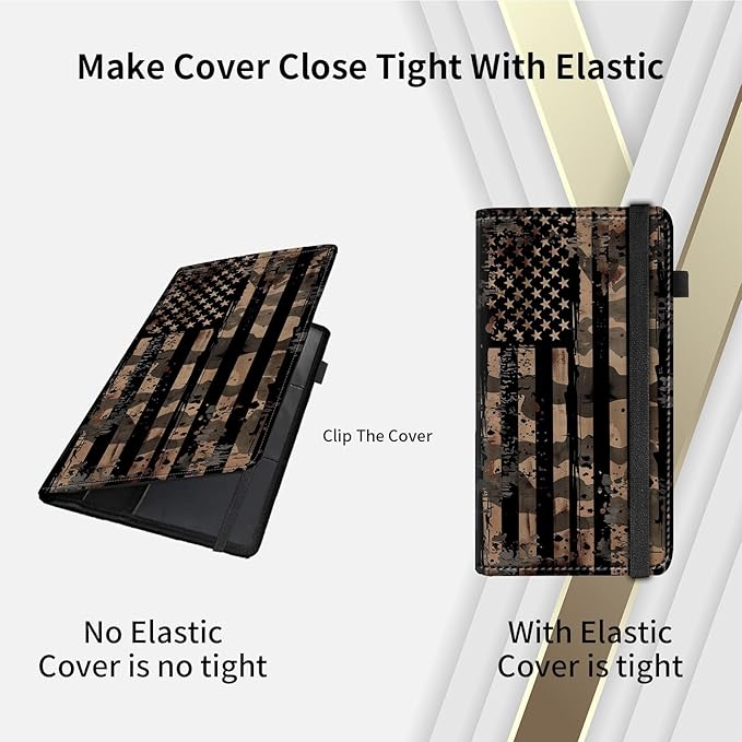 RAUEDWDJS Car Registration and Insurance Holder,Leather Vehicle Glove Box Organizer Wallet Case for Driver's License,ID Key Information Cards-Camouflage Flag