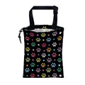 KXWQTRDD Car Garbage Bag Colorful Paw Prints and Diamond Drawstring Car Trash Bag Hanging for Back Seat with Adjustable Buckle Canvas Vehicle Trash Can Easy-to-Install