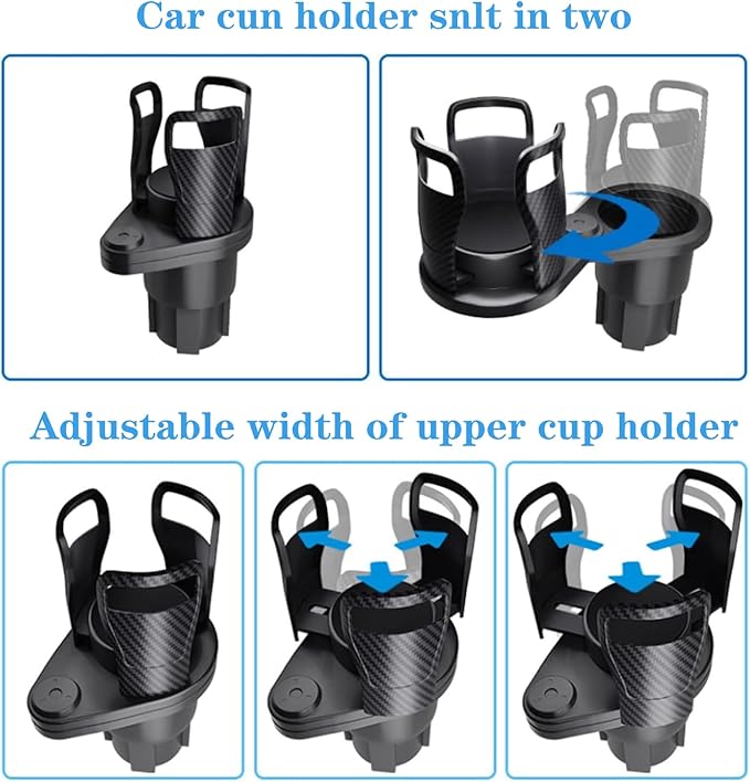 Adjustable Expandable Cup Holder for car Most Cars Trucks SUVs.-Car Cup Holder Expander fit cola Coffee Cups,2 in 1 cupholder Expander Compatible with Big Paper Bucket. (BJ-2380)