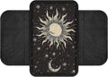 Boatee Sun and Moon Car Center Console Cover Car Console Organizer Universal Console Cushion with 2 Pockets Arm Rest Cover for Car Armrest Seat Box Cover Protector Interior Protector Black