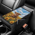 Dreaweet Highland Cow Car Accessories Center Console Cover Armrest Cover for Car Center Console Cushion Pad Car Armrest Seat Box Cover Protector with 2 Storage Pockets