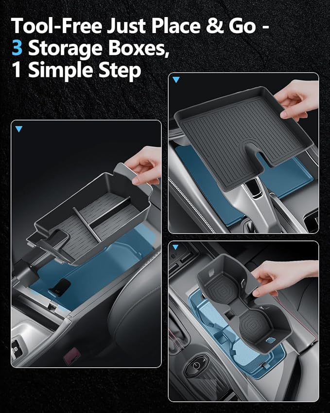 SKTU 3PCS for 2024 2025 2026 Dodge Charger Center Console Organizer for 2024 2025 2026 Dodge Charger Cup Holder Console Non-Slip Pad Console Tray Dodge Charger 2024 2025 2026 Accessories ABS Tray