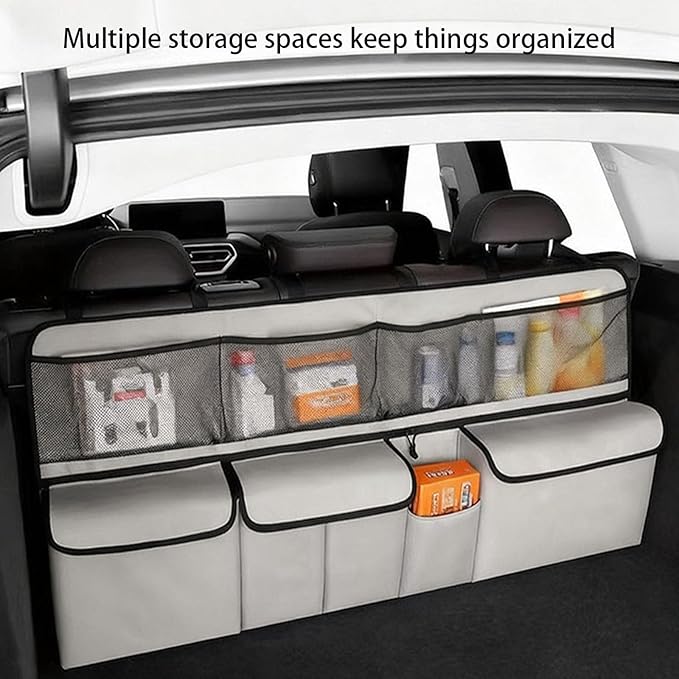 QIANKUNBAG Car Trunk Organizer, LARGE CAPACITY Car Storage Bag with 9 Pockets, 9X Upgraded Trunk Storage Organizer for Car, SUV, Truck, MPV