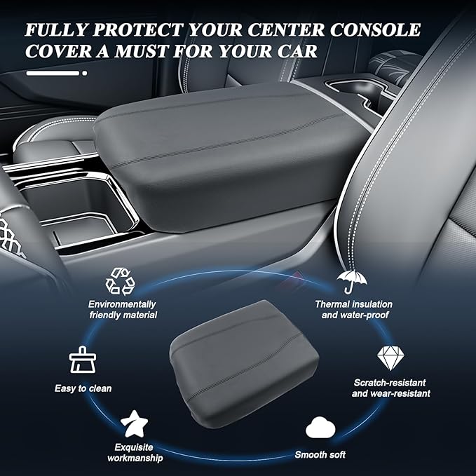 BIBIBO 2024 2025 Silverado EV Center Console Cover for 2024-2026 Chevy Silverado EV Arm Rest Cover 2024 2025 Silverado EV Accessories 2025 Silverado EV Console Armrest