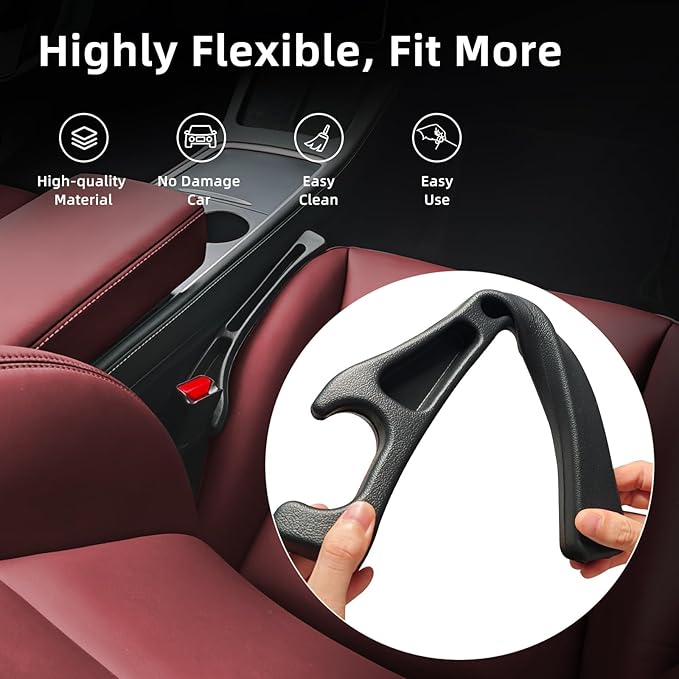 Car Seat Gap Filler Organizer, 2 Pack Seat Gap Plug with Storage Slot, No Drop Seat Guard for Cars & SUVs, Car Seat Accessories with Phone Holder, Universal Fit Fill The Gap Between Seat and Console