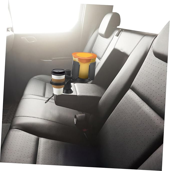Amosfun Adjustable Car Cup Holder Expander Large Capacity Non Slip Storage Box for Drinks Phones Snacks Versatile Portable Tray Suitable for Multiple Car Models