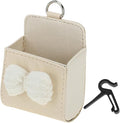 1 Pc Car Trash Can Hanging Trash Bin 3.5" Length 2.0" Width 4.3" Height Beige Faux Leather