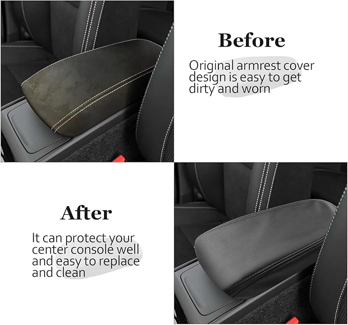 SKTU for 2019-2025 2026 Volvo XC40 Center Console Cover for 2023 2024 2025 2026 Volvo XC40 Accessories Armrest Cover 2024 2025 2026 XC40 Seat Box Cover XC40 Center Console Soft Cushion (Black)
