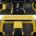 Yaruicar Custom Personalized Floor Mats for Cars Luxury Full Coverage All Car Floor Mats Anti-Slip Leather Car Mat Set Trucks & SUVs Trucks Automotive Floor Mats Liners (Yellows Black Beige)