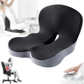 Memory Foam L-Shaped Integrated Seat Cushions for Car Truck Driver Ergonomic L Shape Lumbar Cushion Sciatica Back Pain Relief Office Chair Butt and Back Support Pillow Long Driving Booster Seat (I1)