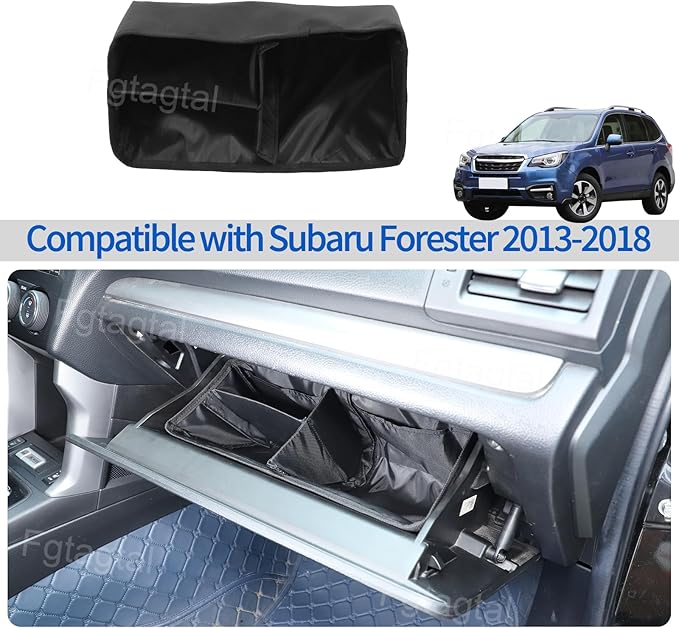 Glove Box Dividers Organizer Compatible with Subaru Forester 2013-2018, Foldable Glove Insert Box Organizer Bag, Oxford Cloth Car Organizer and Storage, Space Saving