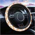 Swono Cute Dog Car Steering Wheel Cover Cartoon Dog Breed Welsh Corgi On A White Safe Driving Anti-Slip Steering Wheel Covers Steering Wheel Protection No Smell Universal 15 Inch