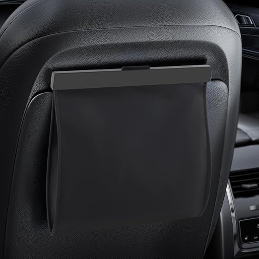 Car Trash Bag, Foldable Car Garbage Can Bin and Storage Bag Hanging Ca-r Trash Bag for Front Back Seat Multi-Purpose Suspended for Sedans, SUVs & Trucks(Color:Leather)