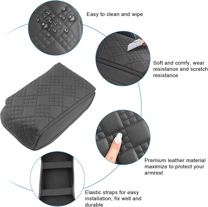 SXCY for 2025 2026 VW Tiguan Armrest Cover for 2025 2026 Volkswagen Tiguan Accessories 2025 2026 Tiguan Center Console Cover 2025 2026 Tiguan Middle Console Cover Add Soft Cotton Cushion (Added-Pad)