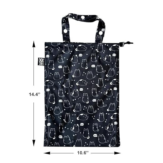 RMMOORORO Cute Hanging Car Trash Garbage Bag 100% Leakproof Waterproof Multipurpose for Car Back Front Seat Console with Hanging Strap (Cute Cats)
