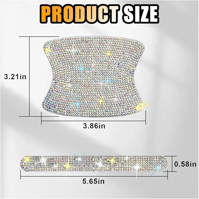 10PCS Bling Car Door Handle Anti-Scratch Sticker, Universal Car Doors Handles Protective Cover, Shiny Rhinestone Auto Decor Accessories for Women (Colourful)