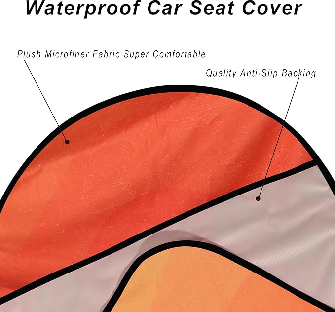 LoyaGour Car Seat Cover Protector Front Seats,for Gym Workout,Running,Swimming,Beach and Hiking,Waterproof Sweat Towel Bucket Seat Covers for Cars SUV Trucks (Orange, 2Pcs)