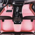 Yaruicar Custom Personalized Floor Mats for Cars Luxury Full Coverage All Car Floor Mats Anti-Slip Leather Car Mat Set Trucks & SUVs Trucks Automotive Floor Mats Liners (Pink)