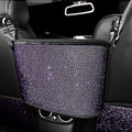 eing Crystal Car Organizers and Storage Purse Holder, Car Seat Back Net Handbag Accessories with Bling Diamonds for Women, Car Pet Barrier for Dogs and Kids, Purple