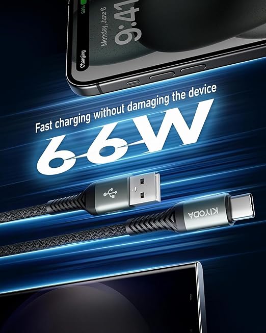 USB C Cable 3FT, 2Pack Coiled USB A to USB C Cable for Car, USB to USB C 66W Fast Charging Cord Upgraded Amazing Durable Braided USB C Cable for iPhone 17 16 15/Pro Max/Plus, Samsung Galaxy and More