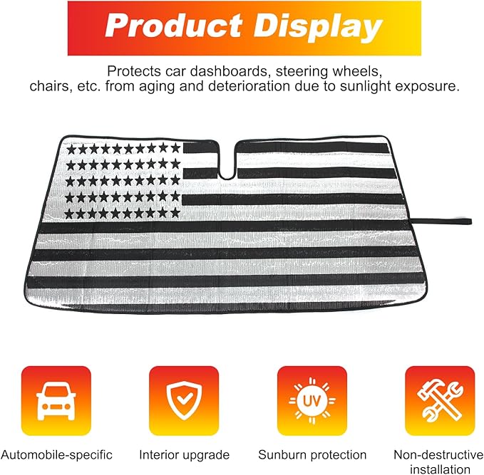 LLKUANG Car Windshield Sun Shade Compatible with Toyota Tacoma 2006-2024 Auto Windshield Sunshades Foldable Blocks UV Rays Sun Visor to Keep Your Vehicle Cool and Damage Free (Style C)