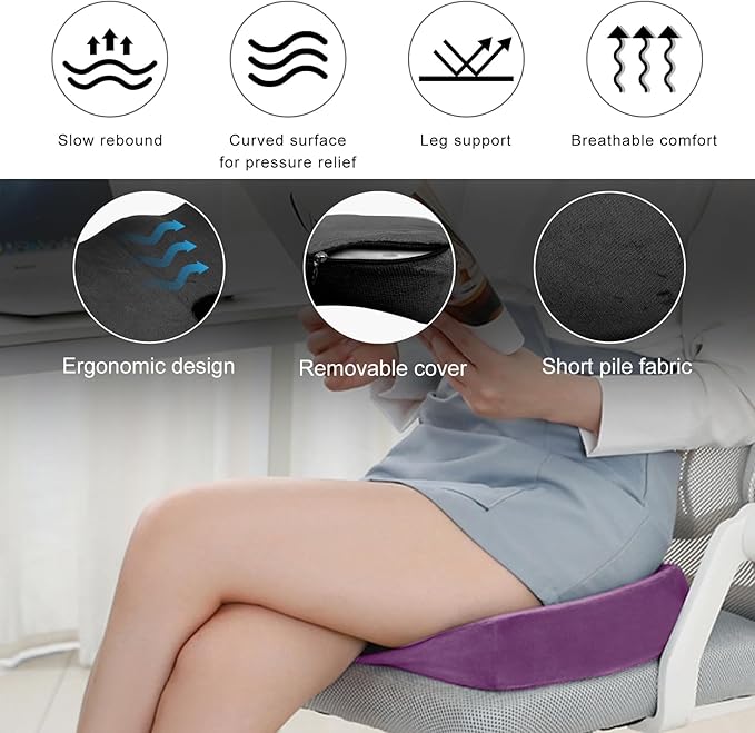 Car Seat Cushion, Memory Foam Cushion for Tailbone Pain & Sciatica Relief, Ergonomic Seat Cushion Comfortable Chair Relief Pillow for Car Office Wheelchair, car Accessories (Purple)