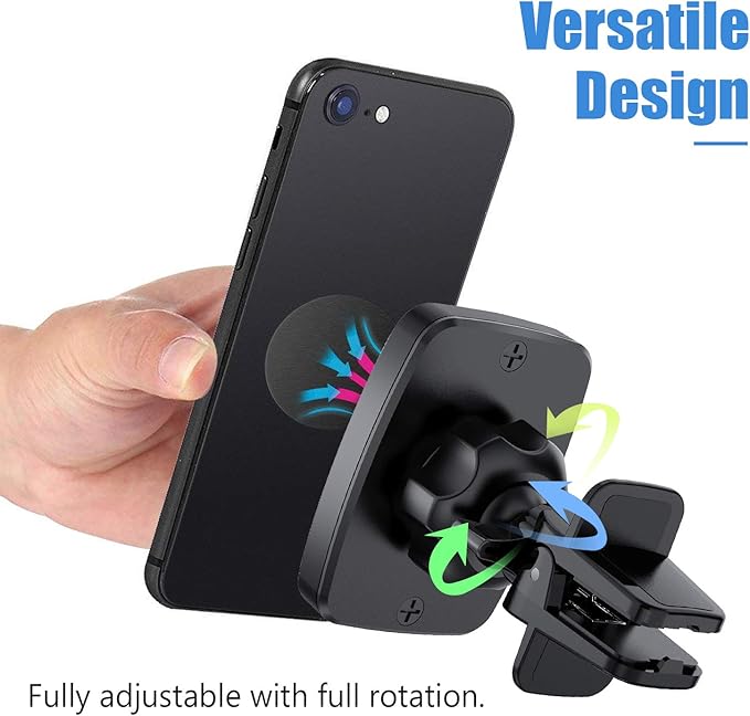 WixGear Magnetic Phone Car Mount, [2 Pack] Air Vent Car Phone Mount Holder, Phone Holder for Car with Twist-Lock Base, Compatible with All Smartphones