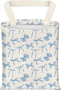 BEAKND Hanging Car Garbage Bag, Cute Car Trash Can Bag, Automotive Accessories for Women Men Watercolor Blue Bow