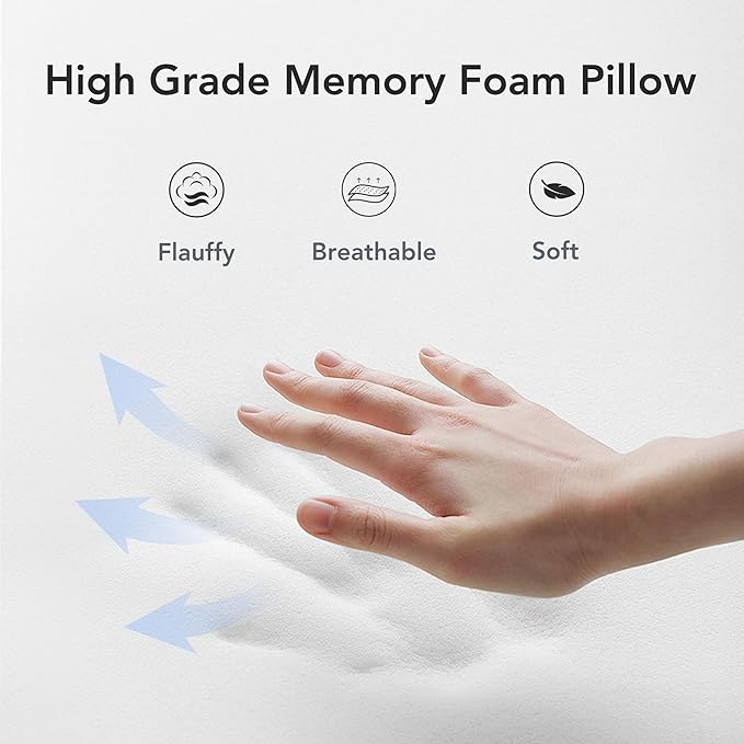 KPNEOL Travel Pillow, 100% Pure Memory Foam Travel Neck Pillow Airplane Neck Support Ergonomic Design for Traveling Suitable for Airplanes,Offices and Cars-Cooling Silk Light Pink