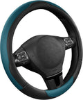 Road Comforts Steering Wheel Cover, Breathable Anti-Slip Leather Steering Wheel Cover, Universal Fit 14.5–15 Inch, Comfortable Grip - Blue Color