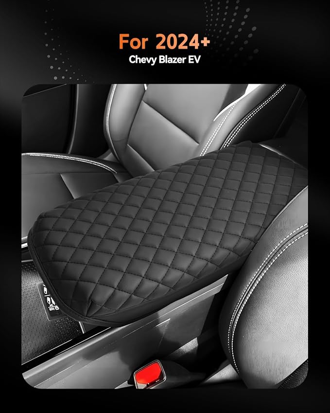 CDEFG for Chevrolet Blazer EV 2024 2025 2026 Center Console Cover Armrest Box Cover for Blazer EV (LT, RS) Accessories Arm Rest Protector Thickened with Inner Pocket
