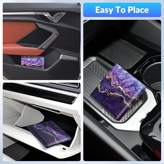 Pisypox Car Registration and Insurance Card Holder，Vehicle Glove Box Car Organizer，Accessories Case for Storing Driving Licences, Cards, Documents