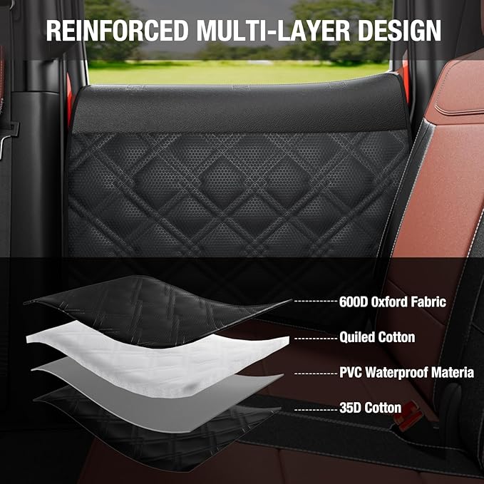 Surfcabin Dog Car Door Protector – 20% Larger Design for Trucks & Large SUVs, Thickened Waterproof Door Panel Covers, Protects Doors from Dog Scratching