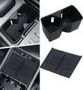 Cup Holder Insert & Wireless Charging Pad Protector Compatible with Hyundai Santa Fe 2026 2025 2024, Center Console Cup Holder & Wireless Charging Mat for 2024-2026 Santa Fe Accessories, Black