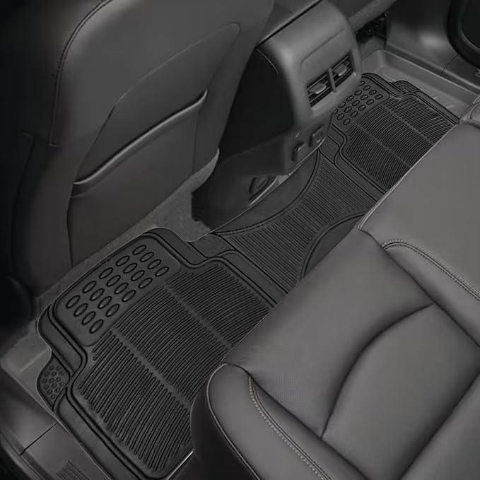 ZONETECH Rubber Car Interior Floor Mat Premium Quality All Weather Protection-Perfect for Car, Truck and SUV