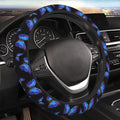 Blue Butterfly Neoprene Steering Wheel Cover Anti-Slip Elastic Steering Wheel Protector 15in Universal Car Accessories Fit Cars, SUVs, Auto
