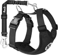 Lukovee Dog Seat Belt - Adjustable Dog Car Harness for Large, Medium & Small Dogs, Soft Padded & Breathable Mesh Dog Seatbelt with Car Vehicle Connector Strap (Black Double Clip, XX-Small)