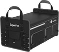 SugarFox Car Trunk Organizer | 63L, 23.6"x14"x12.2" | Dedicated Shoe Space, Adjustable Straps | Waterproof, Collapsible | for SUVs/Small Midsize Cars - Black-X212