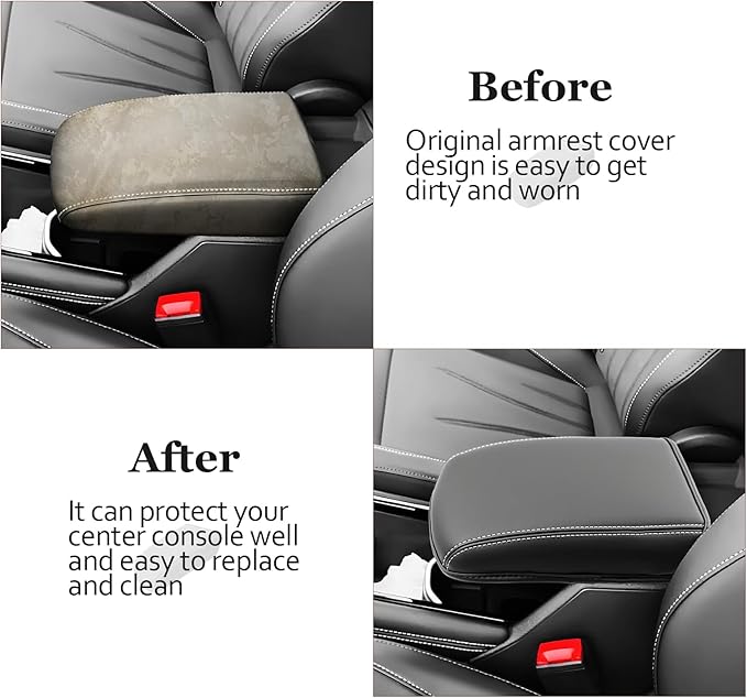 SKTU for 2025 2026 VW Tiguan Center Console Cover for 2025+ Volkswagen Tiguan (S/SE/SE R-Line Black/SEL R-Line) Armrest Cover 2025 2026 Tiguan Accessories 2025 2026 Tiguan Console Cushion (Thickened)