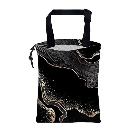 KXWQTRDD Car Garbage Bag Abstract Marble Golden Veins Drawstring Car Trash Bag Hanging for Back Seat with Adjustable Buckle Canvas Vehicle Trash Can Easy-to-Install