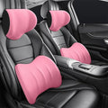 Car Headrest & Lumbar Support Cushion for Dodge Ram 1500 2019-2025, Ergonomic Car Seat Headrest Memory Foam Neck and Back Pillow Kit Breathable Removable for Driving Fatigue Relief,Dpink