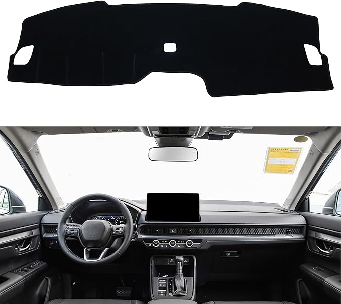 Dash Cover for Honda CR-V CRV Accessories 2023 2024 2025 2026 Dashboard Cover Center Console Dash Mat Carpet Protector Sunshield No Glare Non-Slip Pad Custom Fit, Black Trim