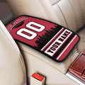 Custom Atlanta Car Armrest Covers Personalized Football Style with Name Number Customized Auto Center Console Pad Car Handrail Box Cushion for Most Vehicle Decor Accessories, Fans Gift