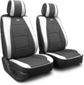 FH Group Car Seat Cover Cushion - 2 Pack Seat Covers for Cars Trucks SUV, Faux Leather Car Seat Cushions, Waterproof Car Seat Cover Cushion, Universal Fit Car Seat protector Front Set White