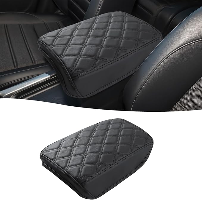 GIANT PANDA Custom Center Console Cover Fit for Honda CRV 2017 2018 2019 2020 2021 2022,Waterproof Faux Leather Middle Console Cover Arm Rest Lid Cover Protector - Full Protection - Black