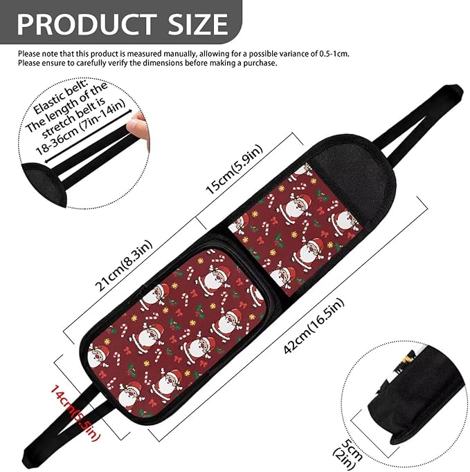 Santa Claus Car Seat Side Organizer,Car Seat Back Side Hanging Bag,Car 2 Pocket Seat Side Organizer, Auto Seat Storage Hanging Bag,Car Travel Accessories Suitable for All Cars